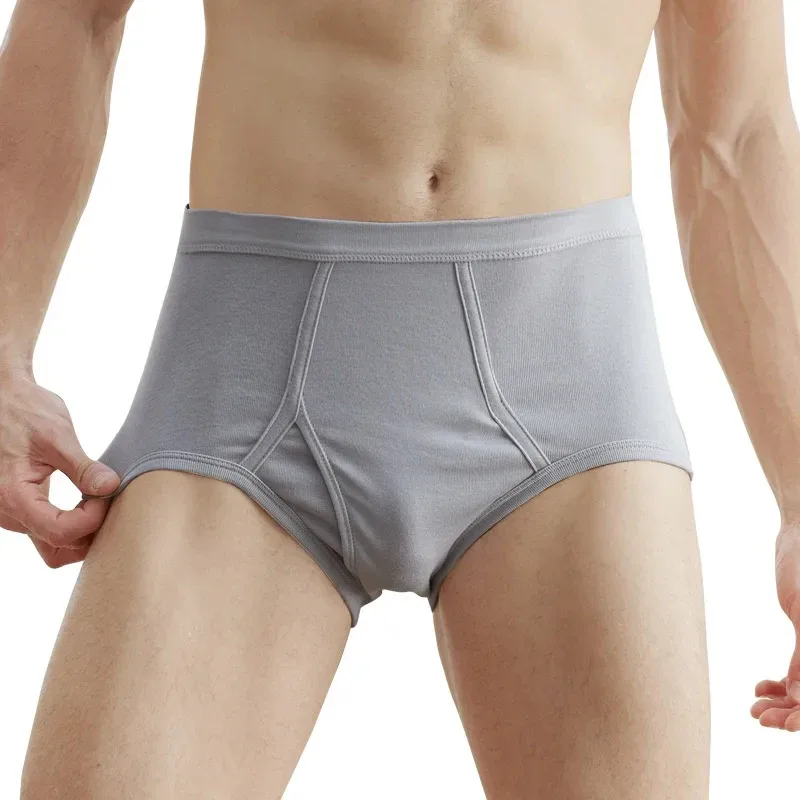 Solid Color Fat Plus Size Men's Underwear Mens Underpants 100% Cotton Comfortable Breathable Loose Large Size Men Briefs Panties — image 4