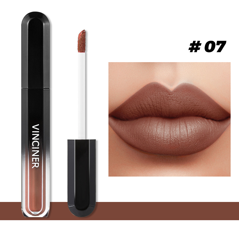 12 สีลิปสติก Matte Dark BROWN Lip GLOSS เครื่องสำอางค์กันน้ำสีแดง Lip Glaze Non-Stick CUP LongLasting lip Tint แต่งหน้า — image 15