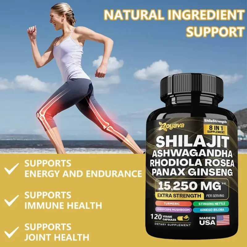 8 in 1 보충제 - 뇌 기억력 집중 에너지 면역 건강을 위한 인삼 Ashwagandha 함유 Shilajit — image 4