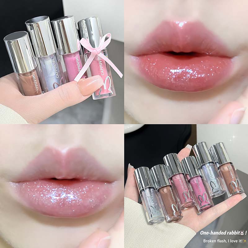 Kilauan Bibir Kilauan Coklat Cermin Berkilauan Tahan Lama Kilauan Bibir Air Lip Gloss Jeli Gebum Kalis Air Make Up Tint Bibir Pelembap — image 4