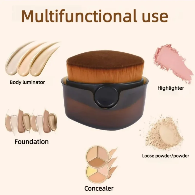 Mehrzweck-Gesichtspinsel mit Etui, Foundation, Rouge, Puderpinsel für flüssige Cremes, reisefreundliches Make-up-Werkzeug — image 3