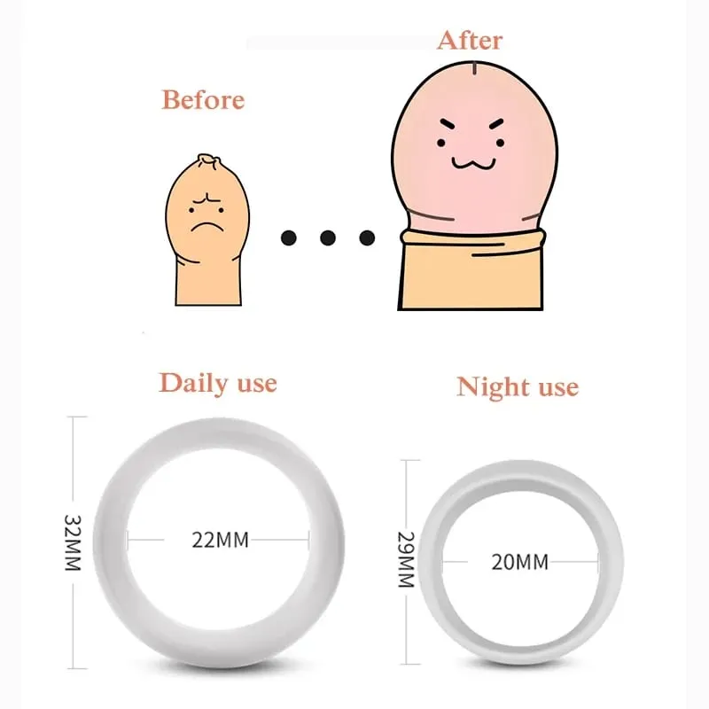 2 STK Silikone Mand Forhud Corrector Resistance Ring Forsinkelse Ejakulation Penis Ringe Sexlegetøj til mænd Daglig/nat Cock Ring — image 2
