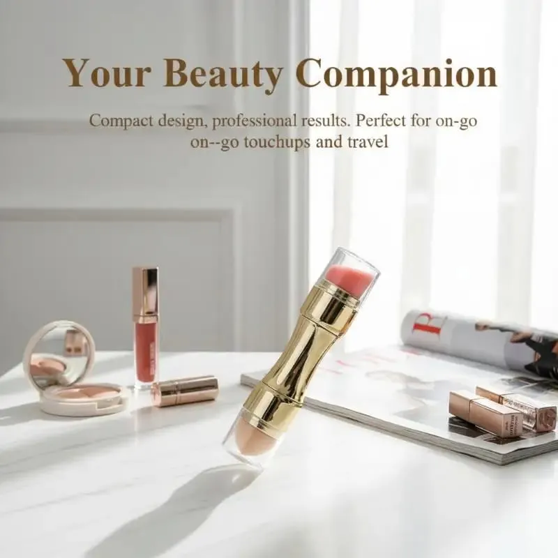 סט מברשות איפור 4in1 עבור Eyeshadow Foundation Concealer Lip Handy מברשות ניידות לנסיעות ולשימוש יומיומי