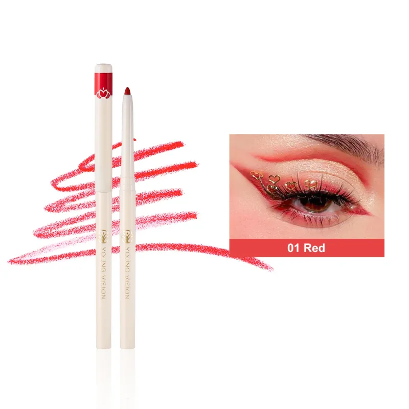 Silky Long Lasting Eye LinerดินสอBlade Tip Natural Matteไวน์อายไลเนอร์สีแดงง่ายต่อการสีและกันน้ำEye Make Upเครื่องสำอาง