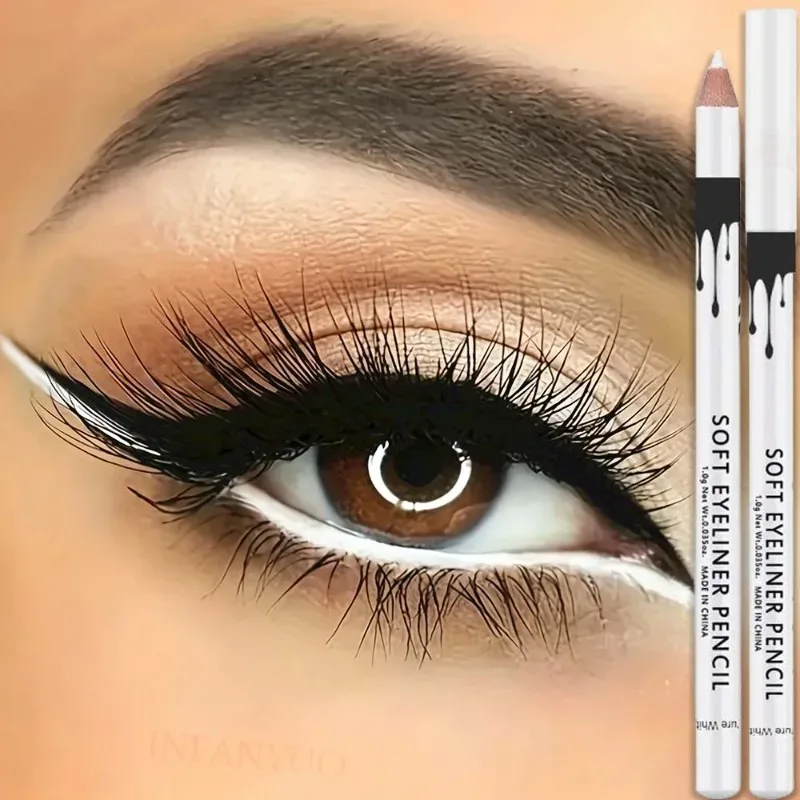1/12 stücke Weiß Eyeliner Make-Up Dauerhaft Glatt Leicht Zu Tragen Augen Aufheller Wasserdicht Mode Augen Liner Bleistifte Augen Make-Up-Tools — image 9