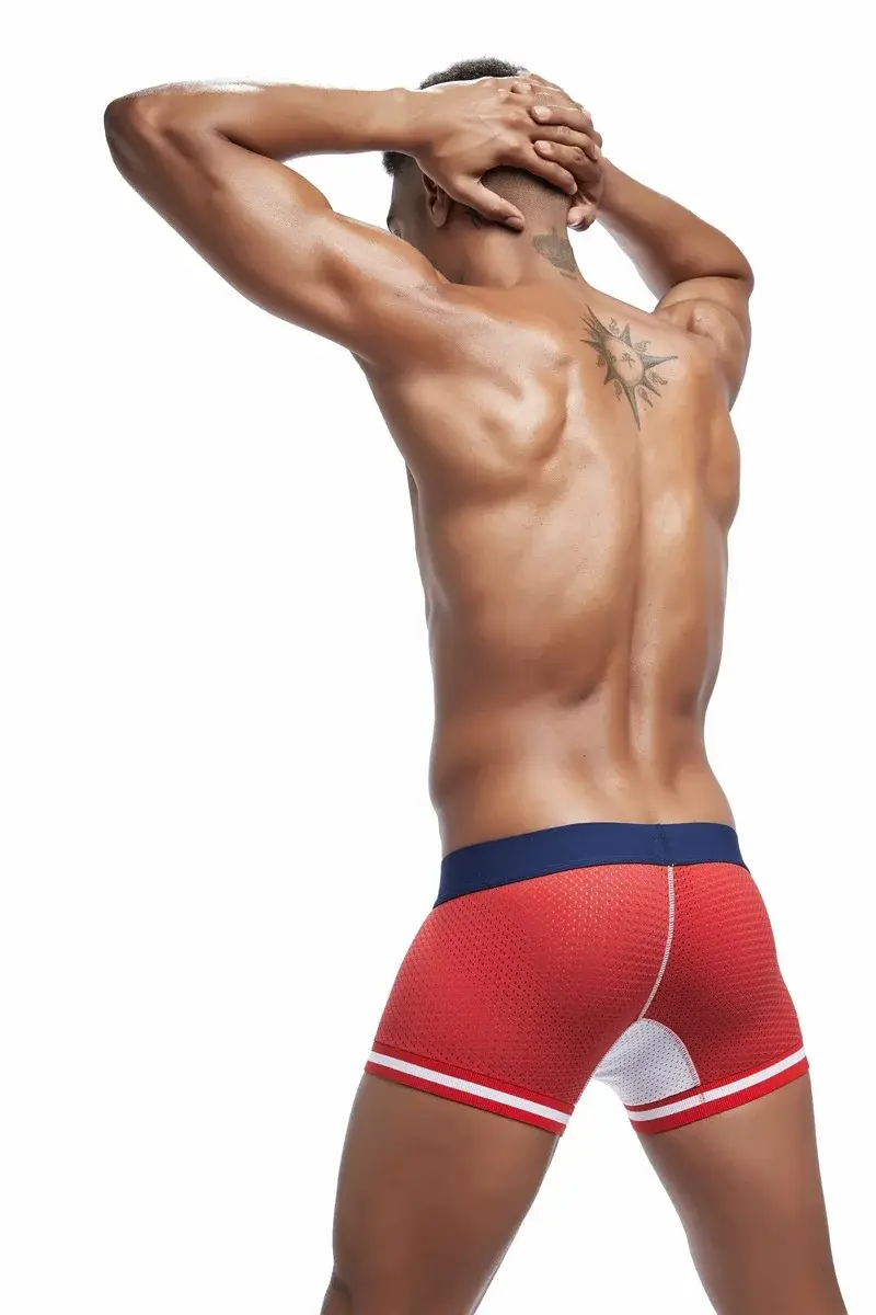 Jockmail الرجال الملاكم شبكة الملابس الداخلية تنفس مريحة لينة مريحة السراويل الرياضية الكبار رجل سراويل الملابس الداخلية — image 15