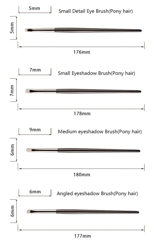 1pc White Pony Hair Ombretto Pennelli per trucco Piccola sbavatura Precisione Piega Dettaglio Smussatura Ombretto Pennello per trucco Liner Labbro