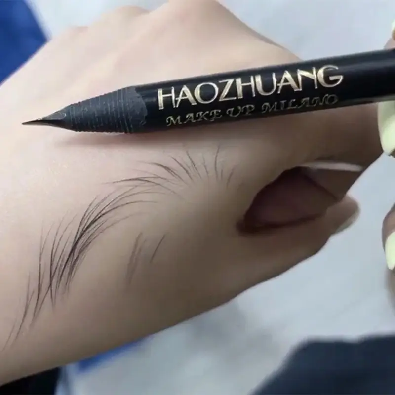 Pull Eyebrow Pencil Black Makeup High Quality Wild Line Eyebrow Pencil Hard Core Flat Head Pen White Waterproof — image 2