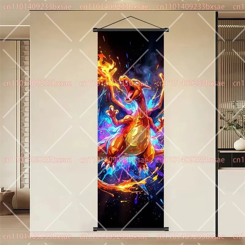 Peinture en rouleau HD de dessin animé Pokémon, Eevee, Pikachu, Suicune, Charizard, Mewtwo, décoration murale de fond, affiche, cadeau pour enfants — image 12