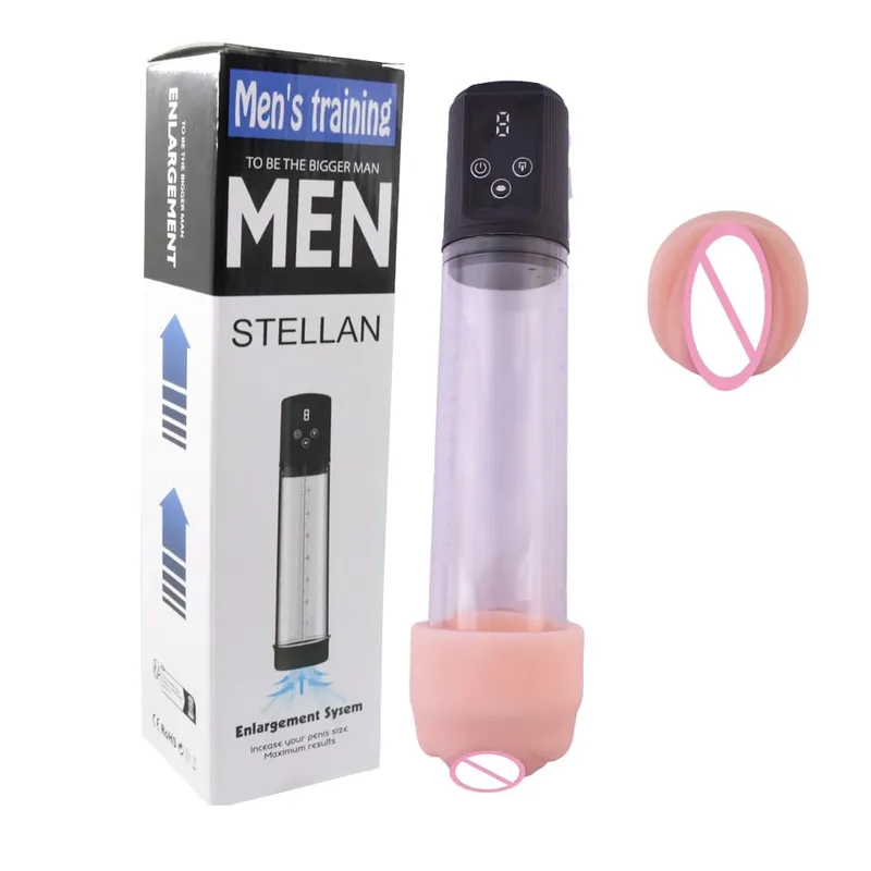 Automatisk mandlig masturbator Air Water Extender med 9 træningstryk og 4 sugetilstande Voksen sexlegetøj til mænd erektion