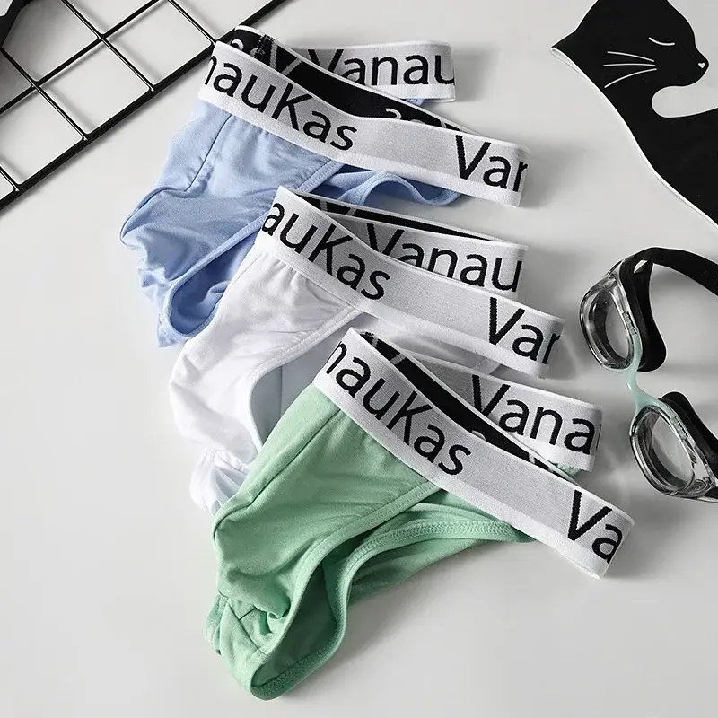 New Men's Underwear Briefs High-Cut Small Triangle Underpants Sexy Low-Rise Hollow Out Cotton Panties with Elastic Waistband — image 13