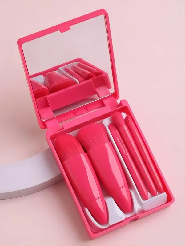 5pcs Mini Makeup Brushes Small Function Kit Kumpletong Cosmetic Brushes na May Case At Mirror Travel Size Set ng Makeup Brushes — image 8