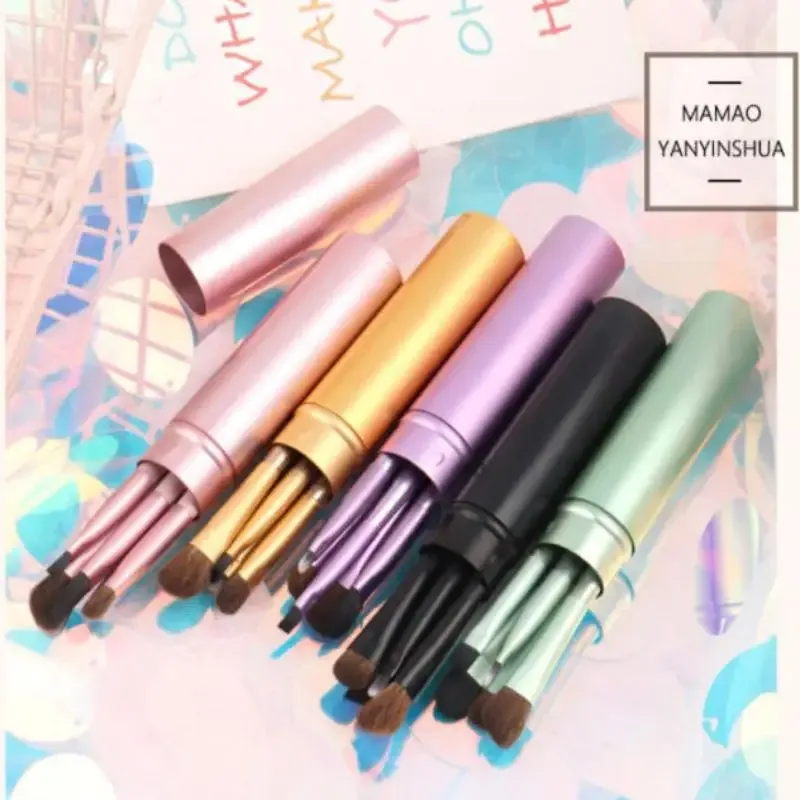 5-teiliger Eyeliner-Pinsel mit Aufbewahrungsrohr, Augen-Make-up-Pinsel-Set, weicher Lidschattenpinsel, Verwischpinsel — image 3