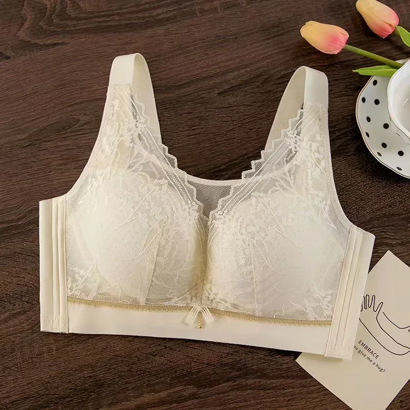 PLUS ขนาดผู้หญิง Bra บางไม่มีแหวนเหล็กสบาย Breathable Bras ชุดชั้นในปรับ Push Up ผู้หญิงเซ็กซี่ชุดชั้นใน Bra BCD ถ้วย — image 11