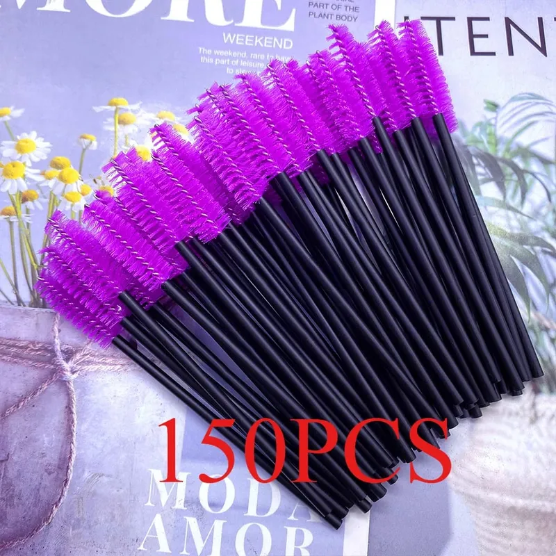 150/300pcs Mascara Bacchette Pennello per ciglia Spoolies per Estensione delle ciglia Sopracciglio e strumento per il trucco Pennelli per trucco all'ingrosso — image 14