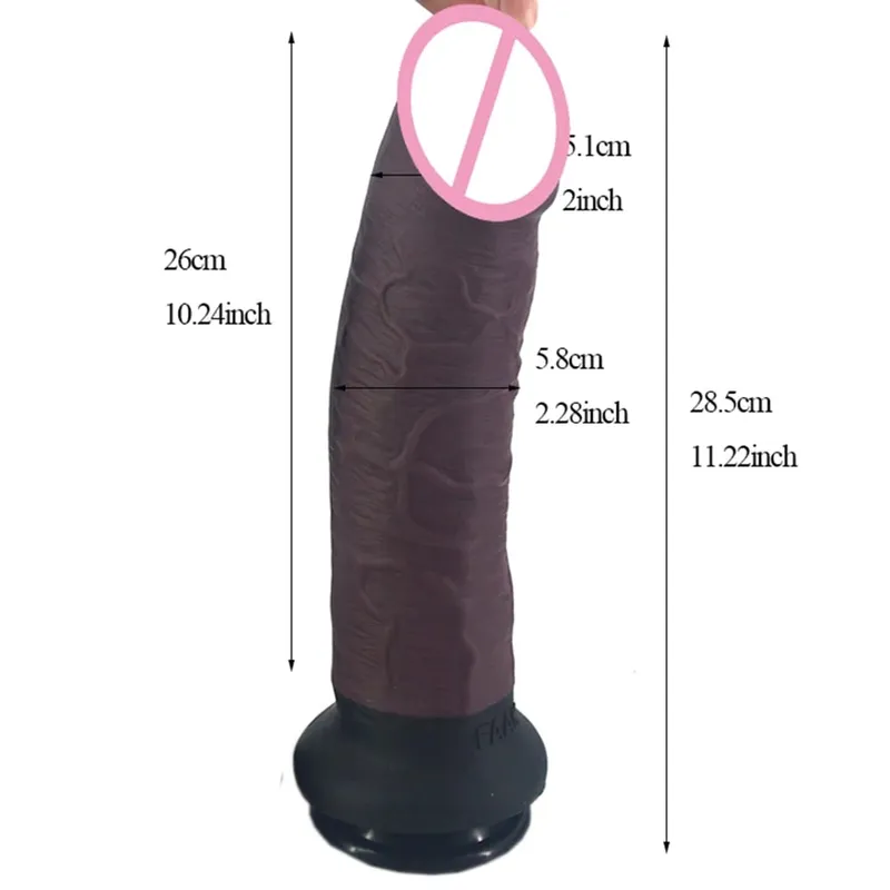 11.2" silicone giant realistic dildo huge penis anal dildo large girth female masturbator suction skin color sex products — image 5