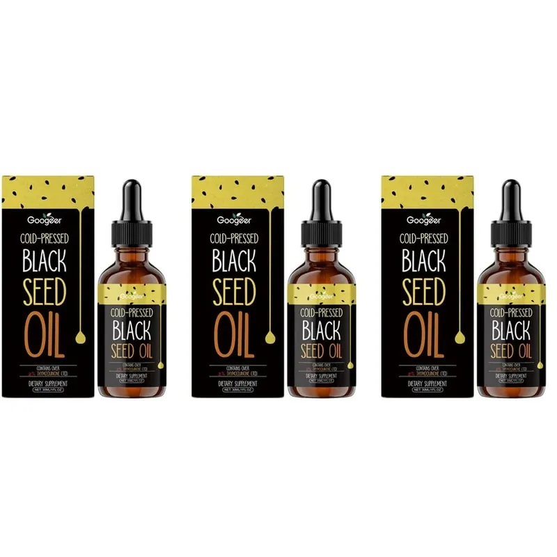 Googeer 30ML huile de graines noires pressée à froid Nigella Sativa teneur élevée en thymoquinone plus de 2% supplément de soutien à la santé antioxydant — image 9