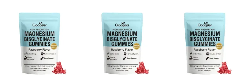 Gomas de bisglicinato de magnésio 400 mg sabor framboesa apoia a saúde óssea e função muscular suplemento dietético para adultos 60 contagem