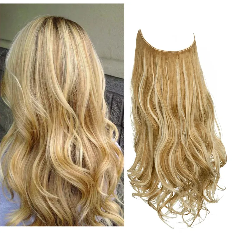 Premium Synthetic Invisible Wire With Clips Natural Hair Extension False Long Wavy Daily Use Clip In Hair Piece For Women — image 17