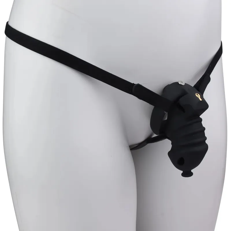 Cage à pénis en Silicone pour homme, ceinture de chasteté, gode, serrure Anti-fuite, jouets sexuels pour hommes, accessoires érotiques — image 23