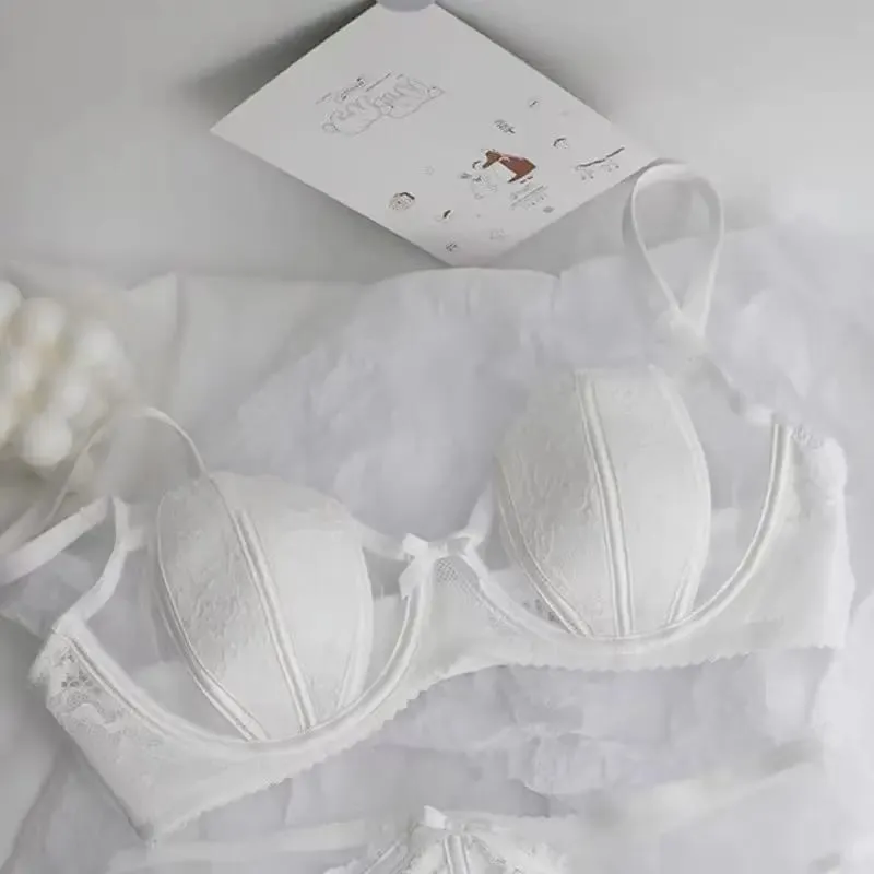 Sexy Elegant French Lace Lingerie Women's Soft Underwired Top Support Gathered Comfortable Not Empty Cup Bra — image 6