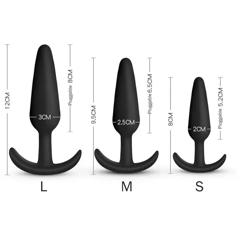 Anální kolík ve tvaru T 3 velikosti měkký silikonový stimulátor análních kolíků Anální sexuální hračky pro muže/ženy Trenažér na masáž prostaty