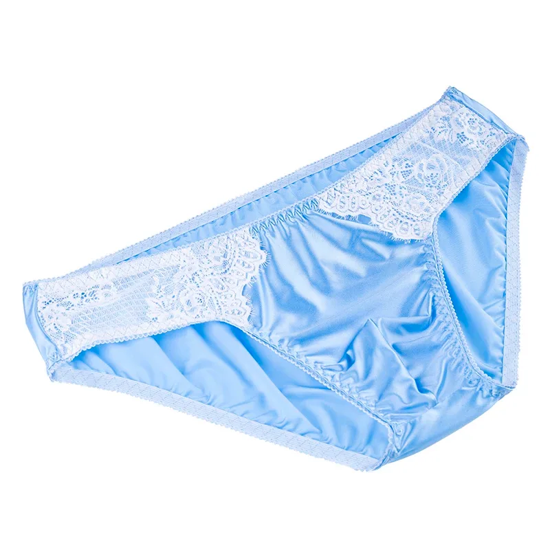 Slip Sexy pour hommes, confortable, sain, élastique, pochette souple, taille moyenne, sous-vêtements purs, dentelle brillante, sous-vêtements gai — image 12