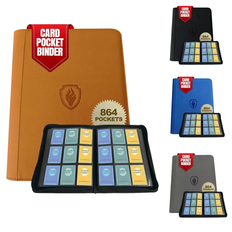 9-Pocket Ring-Less Card Binder Double Capacity Can Hold 864 Cards Suitable for Sport/YGO/PTCG/Game Cards — image 1