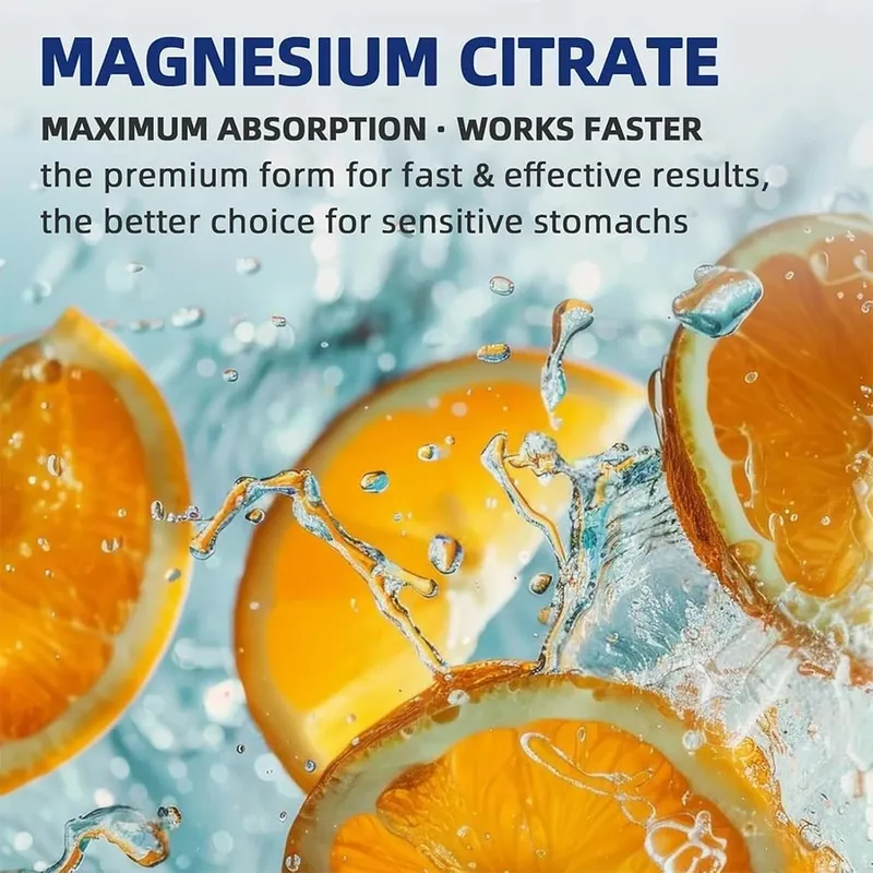 Capsule di citrato di magnesio 1000 mg Integratore ad alto assorbimento - Supporto per i muscoli del sonno e il cuore Vegano non OGM — image 5