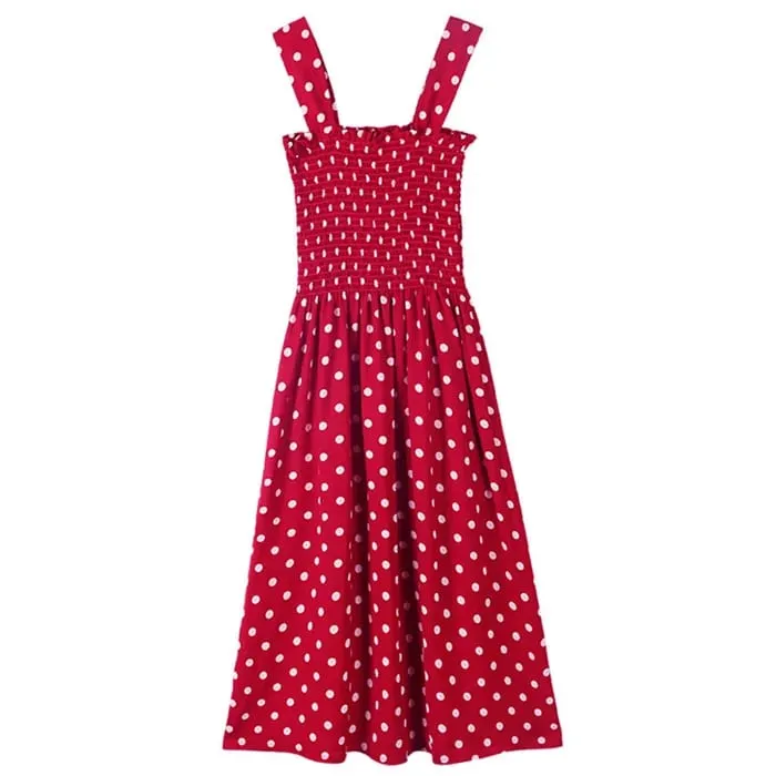 Summer Befree Beach Long Vintage Dots Casual Ruffles Elegant Maxi Strap Camis Silky 5XL Dress Vestidos Sexy Women — image 4
