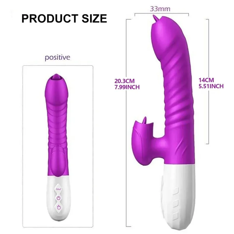 Stoßvibrator für Frauen, lecken G-Punkt-Klitoris-Nippel-Stimulator, Heizung, realistischer Dildo, Masturbation, Sexspielzeug für Erwachsene — image 5