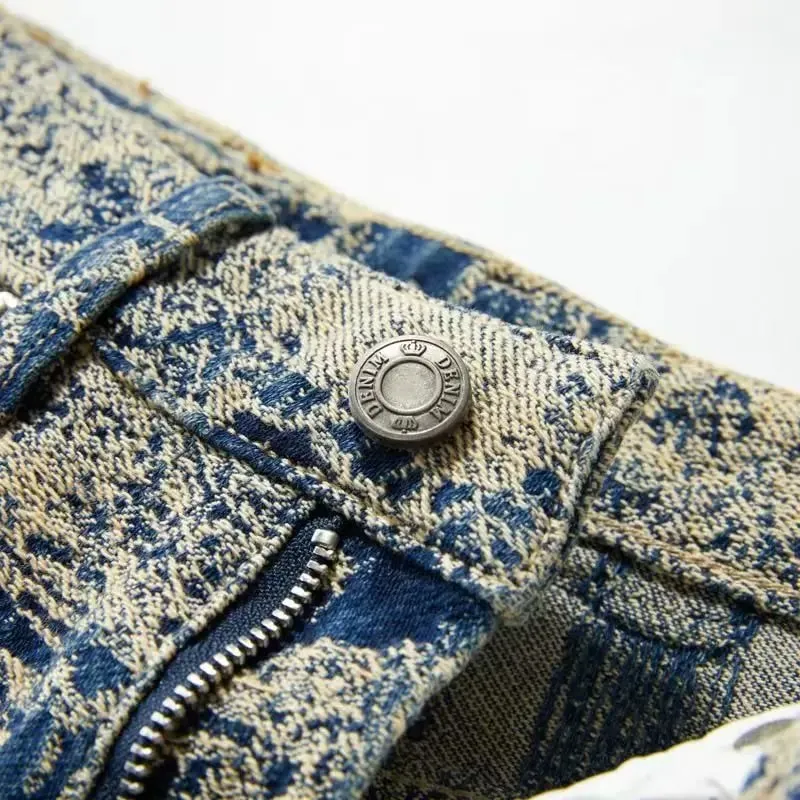 Jeans retrò americani di alta qualità da uomo 2026 autunno nuovi pantaloni dritti da cowboy lavati microelastici popolari resistenti all'usura — image 5