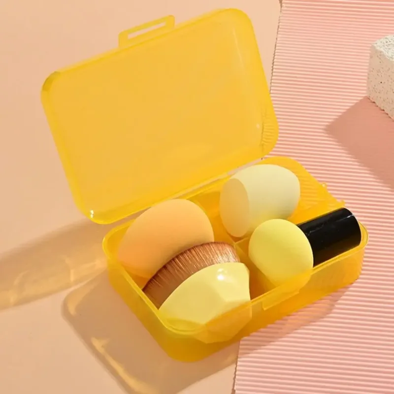 4Pcs Schönheit Pro Foundation Cosmetic Puff Set Trocken Nass Verwendbar Make-Up-Tool Magische Pinsel Mit Box Schwamm Pulver Make-Up — image 14