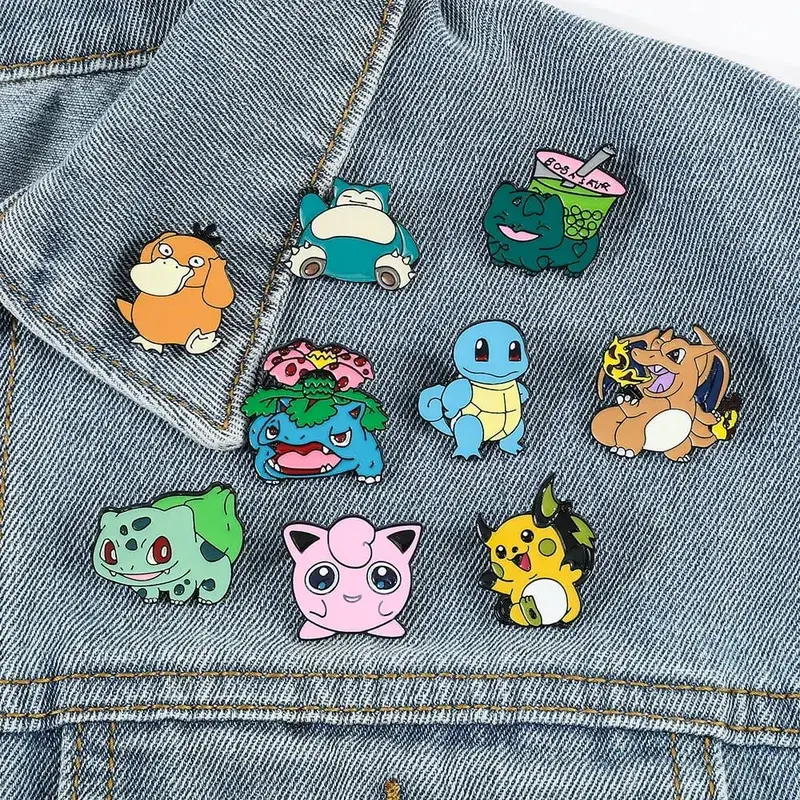 Wholesale Kawaii Pikachu Gengar Eevee Lapel Pins for Backpacks Enamel Pin Cute Brooches Badges Jewelry Fans Gifts — image 5