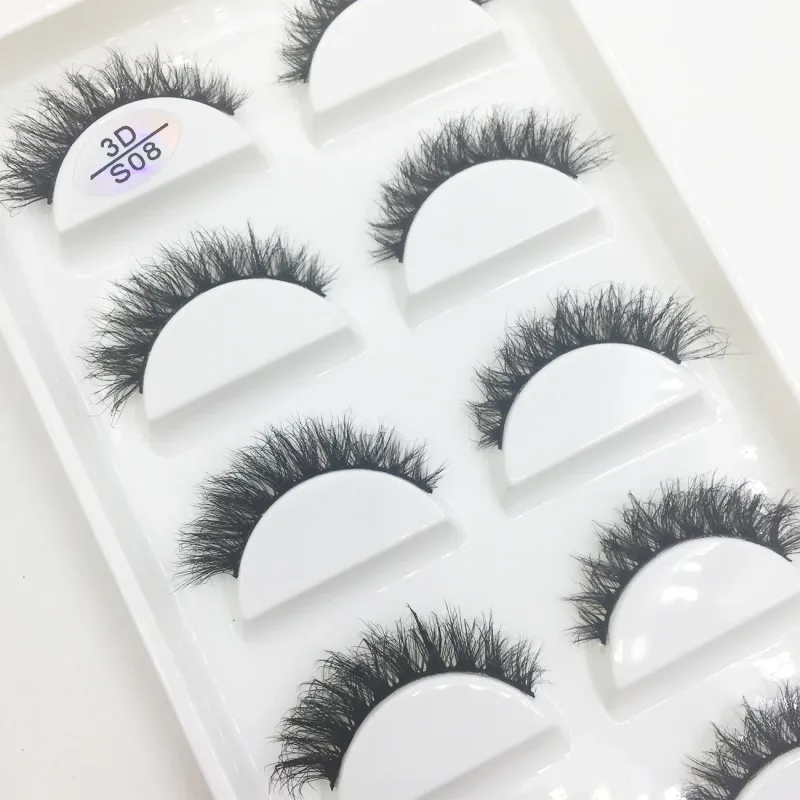 Přírodní 3D norkové umělé řasy Měkké jemné nadýchané oči umělé řasy make-up řas krása kočka Cilios 5 párů 15 stylů — image 5