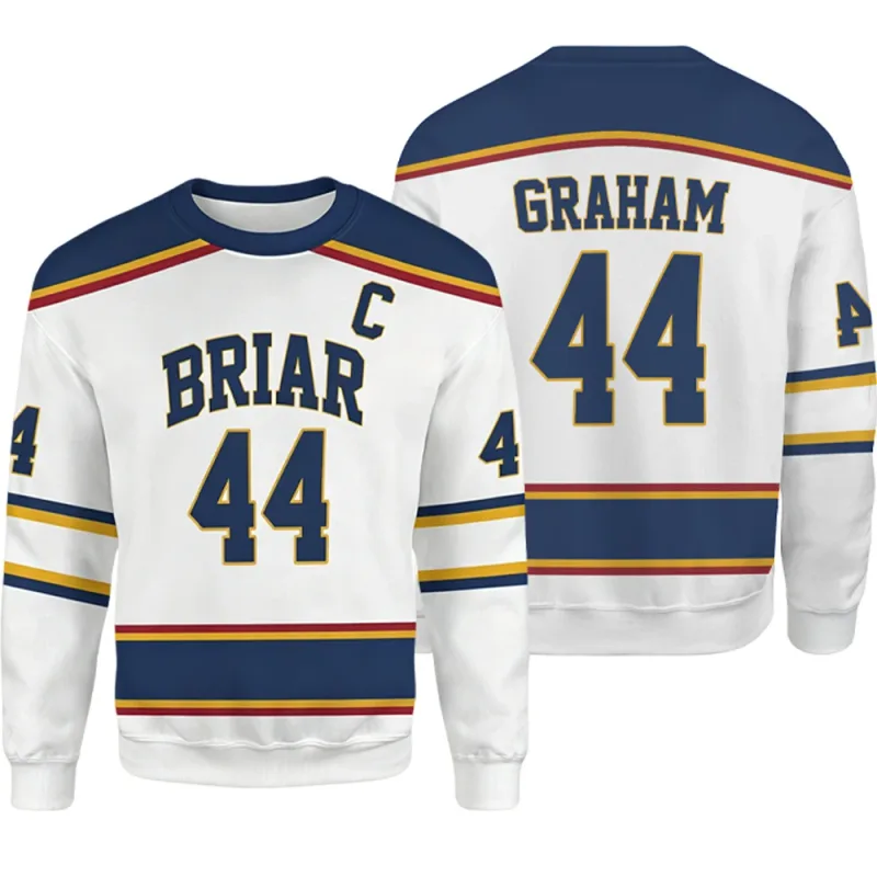 2026 New Off-Campus Briar University Hockey Print Pullover Unisex Casual Streetwear Graham 44 DI LAURENTIS 66 Cosplay Sweatshirt