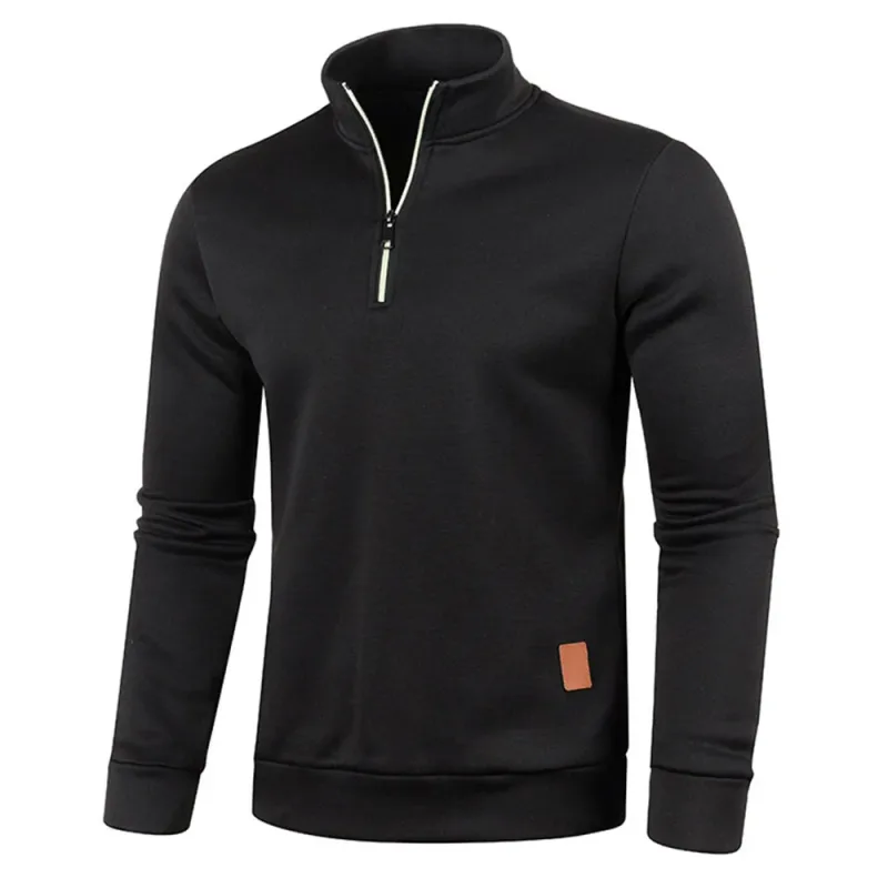Men's Sweatshirts Half Zipper Pullover Male Long Sleeve Flleece Sweater Standcollar Snowflakes Hoodies Men Clothes — image 1