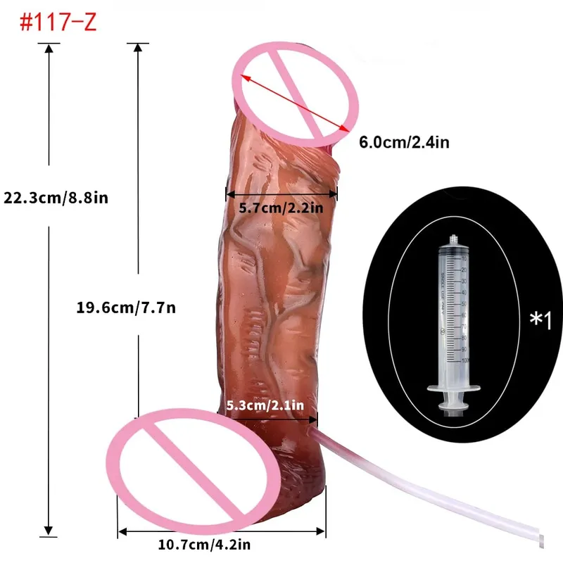 Lebensechte Squirting Penis Silikon Ejakulation Großer realistischer Dildo mit Sucker Skin Touch Anal Sexspielzeug für Frauen — image 23
