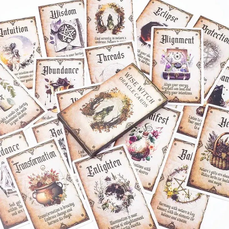 Bilge Cadı Oracle Kartları 20 Adet İngilizce Sürüm Kader Kehanet Tarot Kartları Falcılık Kart Oyunları Parti Masa Oyunu 12x7 cm — image 6