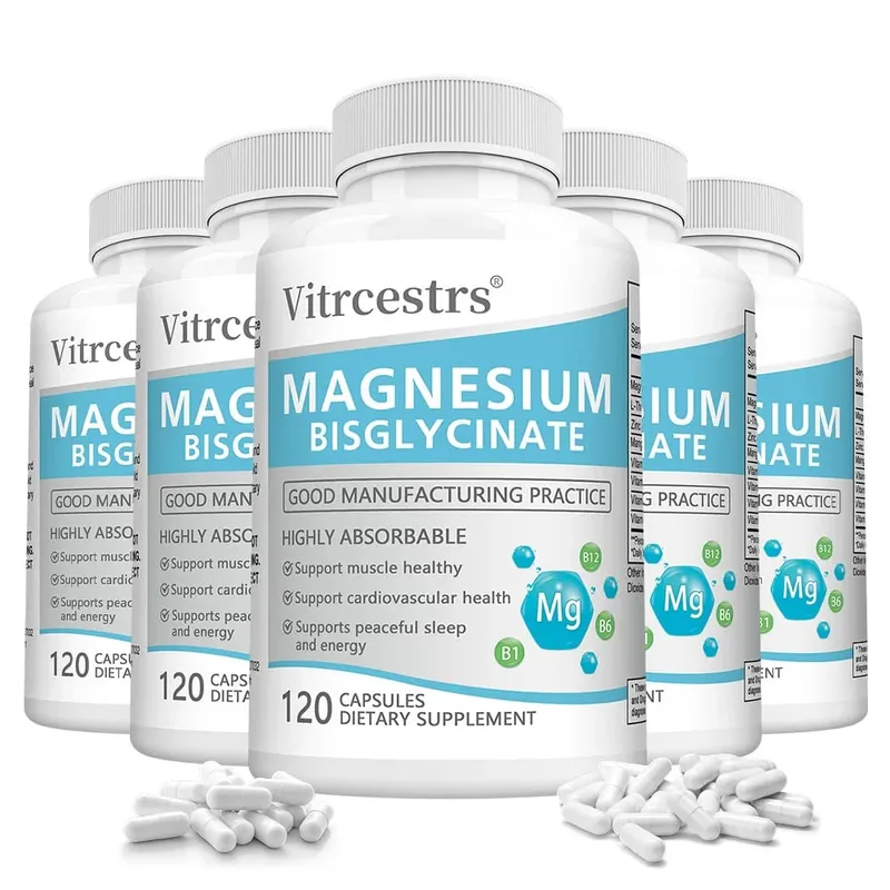 Magnesium Bisglycinate Capsules 450mg Daily Mineral Supplement Support Muscle Joint Cardiovascular and Digestive Body Wellness — image 8
