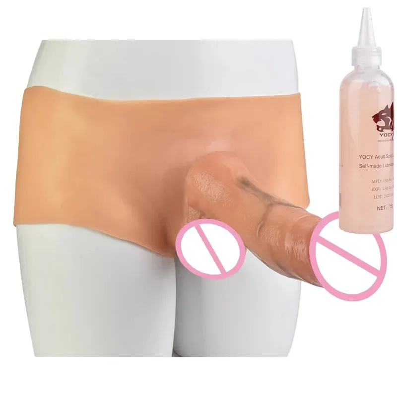Strapon silikon seluar dildo seperti hidup boleh pakai pepejal zakar besar mainan seks untuk wanita seks pasangan lesbian — image 11