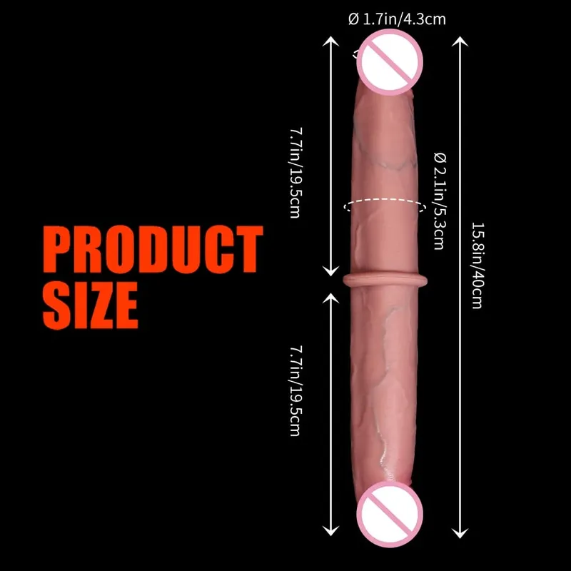Doppelend-Dildo, realistisch, doppelseitig, große, lange, dicke Dildos mit Venen, Vaginal-Anal-Riesen-Penis-Sexspielzeug für Lesben — image 6