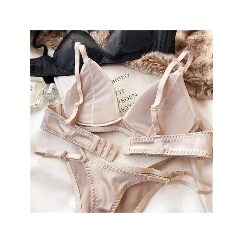 Summer Sexy Bralette for Women Deep V Neck Push Up Triangle Bra Thin Strap Backless Lingerie Small Chest Bikini Top Comfortable
