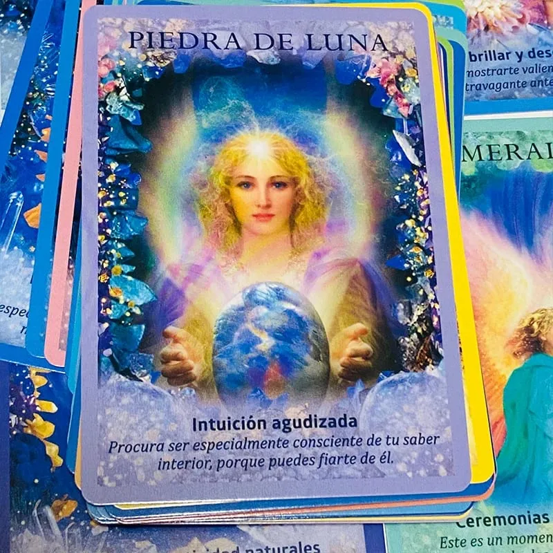 คริสตัล Angel การ์ด Oracle 44 Deck 10.4*7.4 ซม.สเปนรุ่น Fate Divination TAROT BOARD เกม Cristales Ángeles — image 5