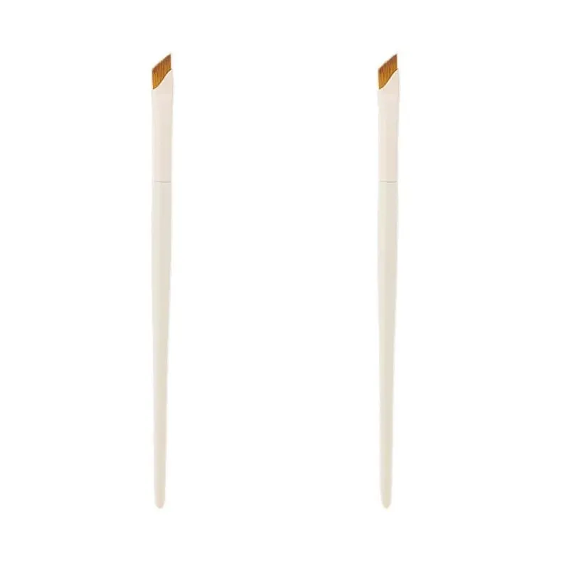 Upgrade Blade Eyeliner Brush Pennello per sopracciglia piatto ad angolo sottile ultra sottile sotto gli occhi Pennelli per trucco Pennello per dettagli precisi bianco — image 7