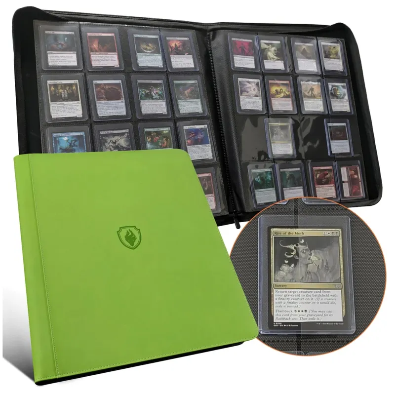 Carpeta de carga superior de 16 bolsillos con capacidad para 640 cargadores superiores: fundas premium para carpetas de carga superior para tarjetas rígidas de 3' x 4'