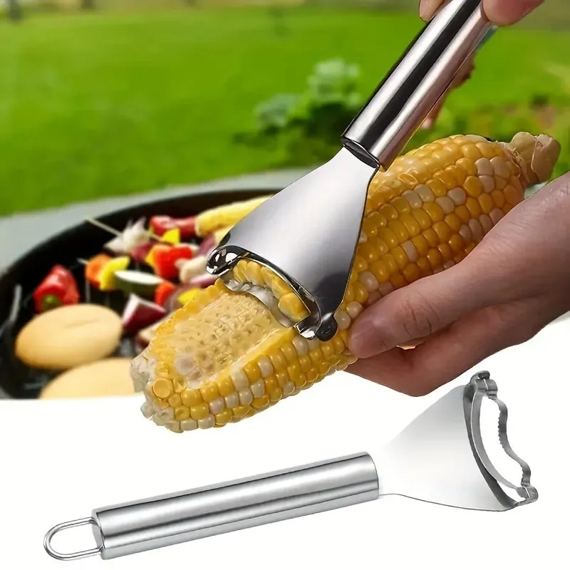 1 pezzo di pannocchia di mais strippe - pelapatate multifunzionale per cucina - pelapatate - spogliarellista creativo per mais - trebbiatrice riutilizzabile per mais — image 4