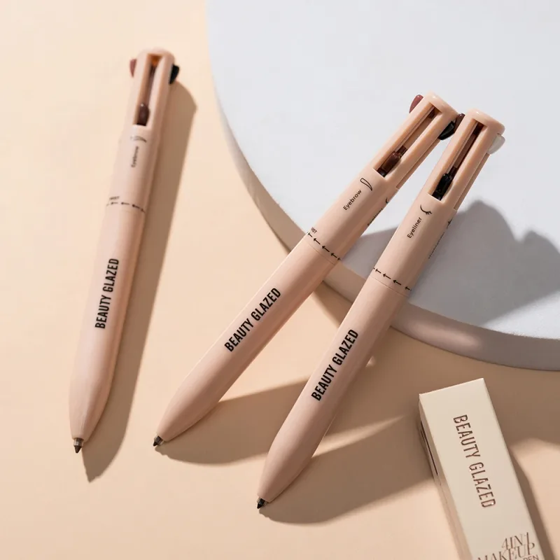 Matita per trucco multifunzionale smaltata di bellezza Matita per sopracciglia Eyeliner Lip Liner Evidenziatore 4 in 1 Penna a sfera per trucco Finitura opaca — image 5