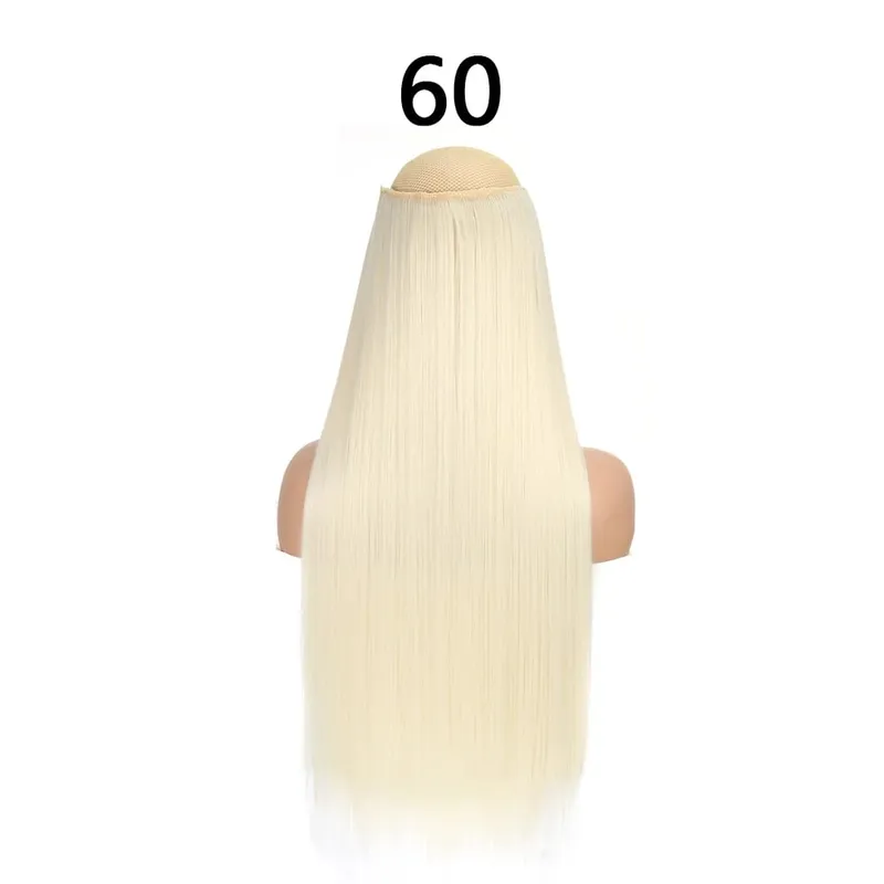 สังเคราะห์ 24 นิ้ว One Piece 5 คลิปยาวตรงทรงผมทนความร้อนปลอม Hairpiece สำหรับผู้หญิง NATURAL Brow — image 19
