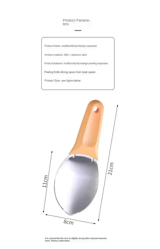 Gorąca wielofunkcyjna łyżka do mango Mango nóż do cięcia granulatu narzędzie obieraczka obieraczka Mango miarka do awokado kuchenne narzędzie do owoców — image 10